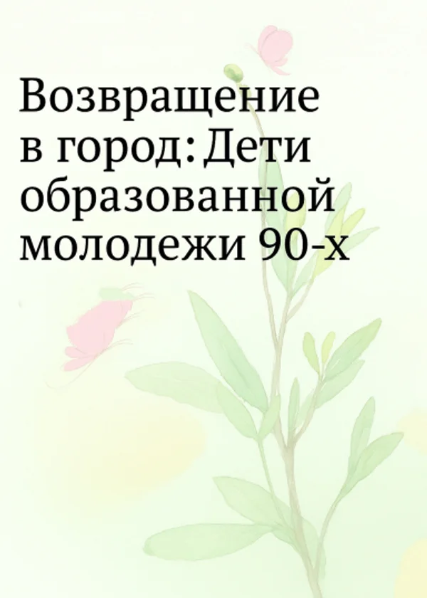 Возвращение в город: Дети образованной молодежи 90-х